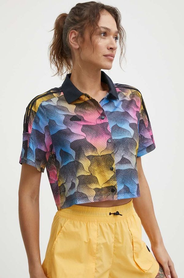 adidas Košulja adidas TIRO boja: crna, relaxed, s klasičnim ovratnikom, IQ4815