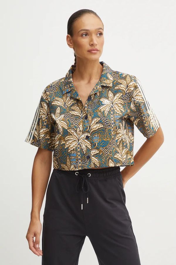 adidas Košulja adidas x Farm Rio za žene, relaxed, s klasičnim ovratnikom, IW5184