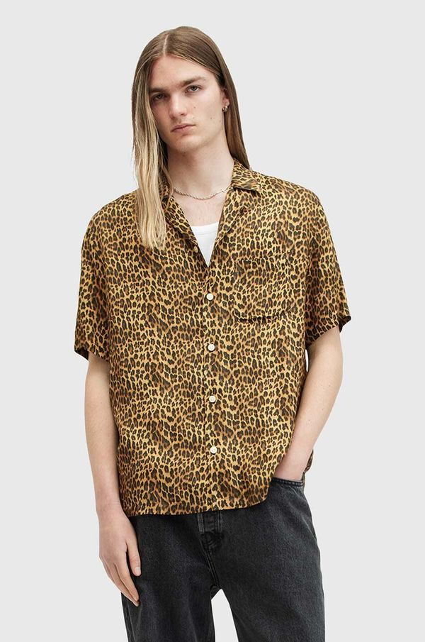 AllSaints Košulja AllSaints CARCLE za muškarce, boja: crna, relaxed, s klasičnim ovratnikom, M012SB