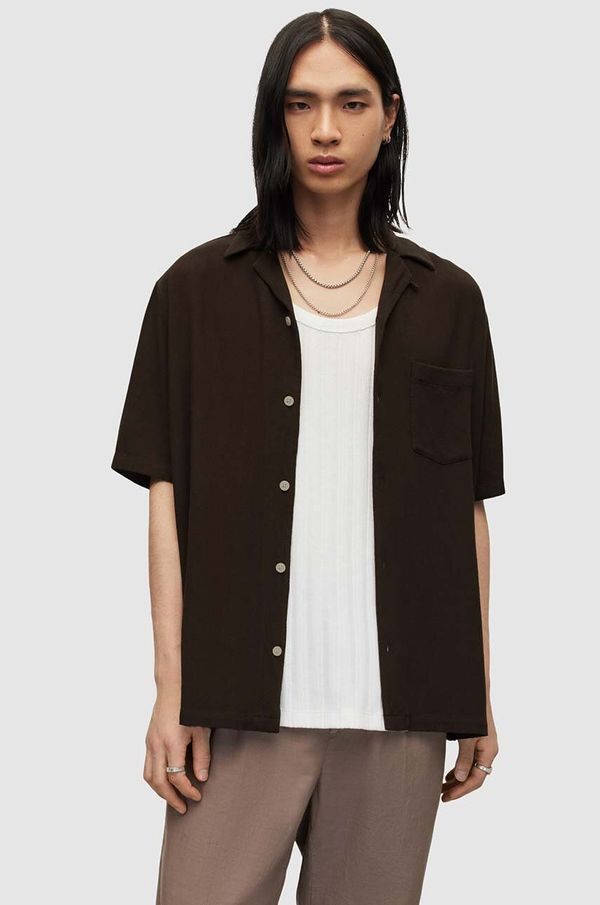 AllSaints Košulja AllSaints CUDI za muškarce, boja: crna, relaxed