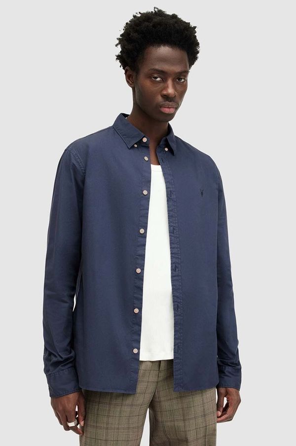 AllSaints Košulja AllSaints HAWTHORNE LS SHIRT za muškarce, boja: bijela, slim, s klasičnim ovratnikom