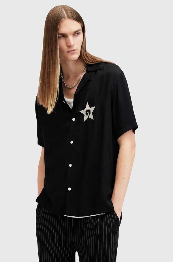 AllSaints Košulja AllSaints WISH za muškarce, boja: crna, relaxed, M027SB