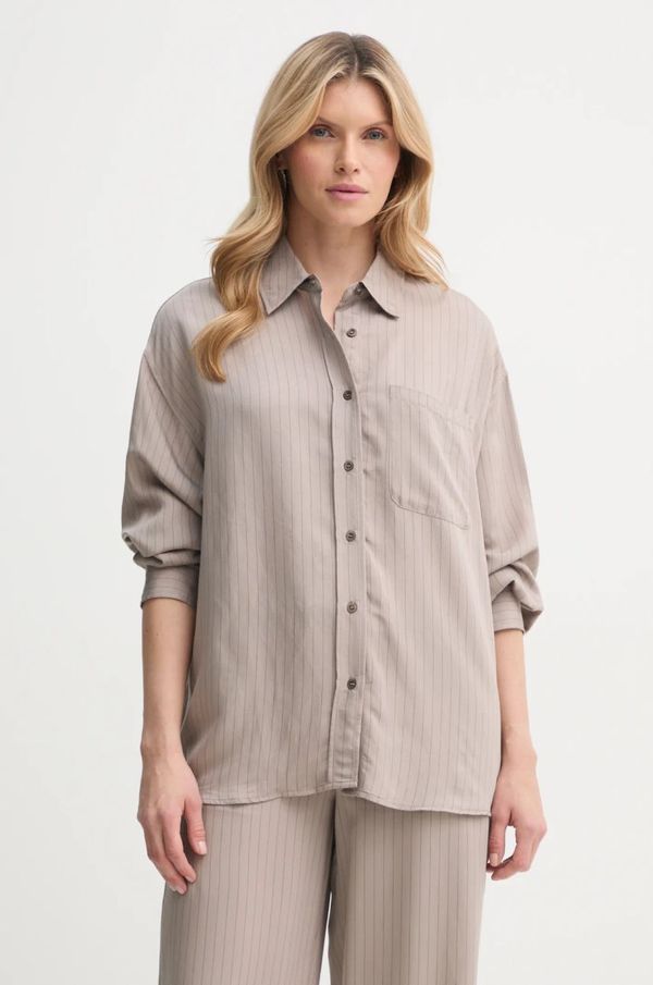 American Vintage Košulja American Vintage za žene, boja: bež, relaxed, s klasičnim ovratnikom, OKY06BE25