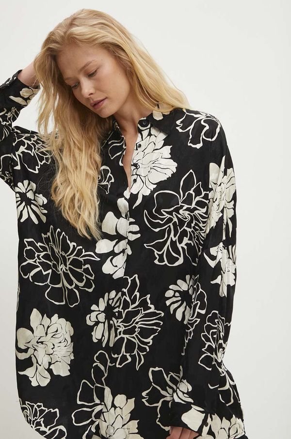 Answear Lab Košulja Answear Lab za žene, boja: bež, relaxed, s klasičnim ovratnikom