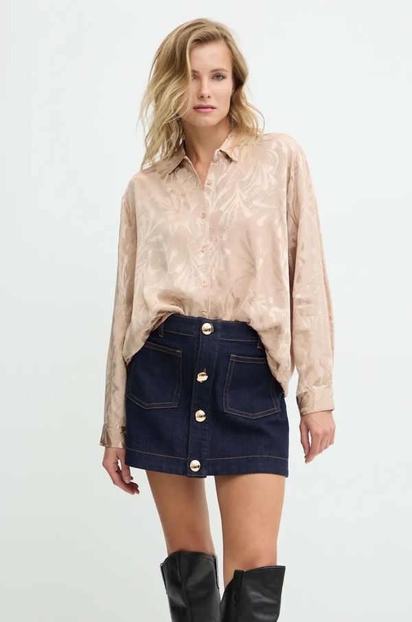 Answear Lab Košulja Answear Lab za žene, boja: bež, relaxed, s klasičnim ovratnikom