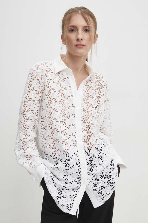 Answear Lab Košulja Answear Lab za žene, boja: bijela, regular, s klasičnim ovratnikom