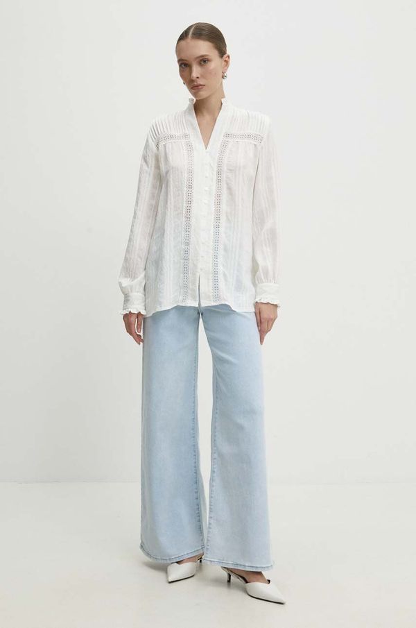 Answear Lab Košulja Answear Lab za žene, boja: bijela, regular, s ruskim ovratnikom