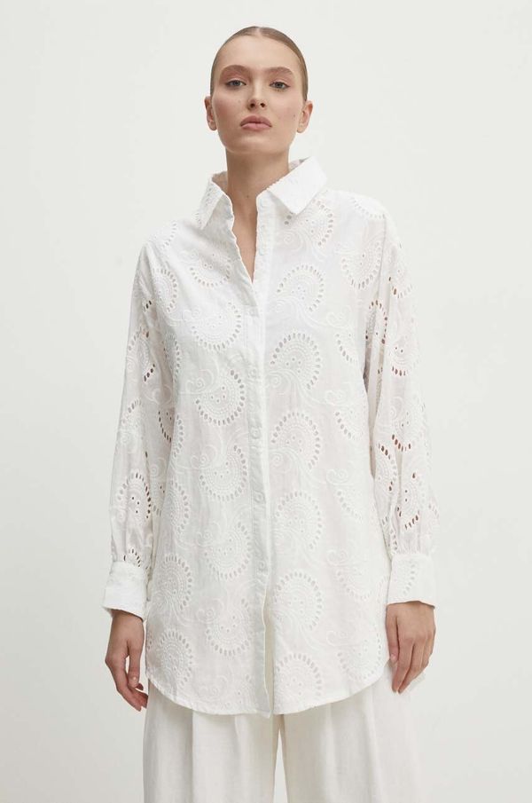 Answear Lab Košulja Answear Lab za žene, boja: bijela, relaxed, s klasičnim ovratnikom