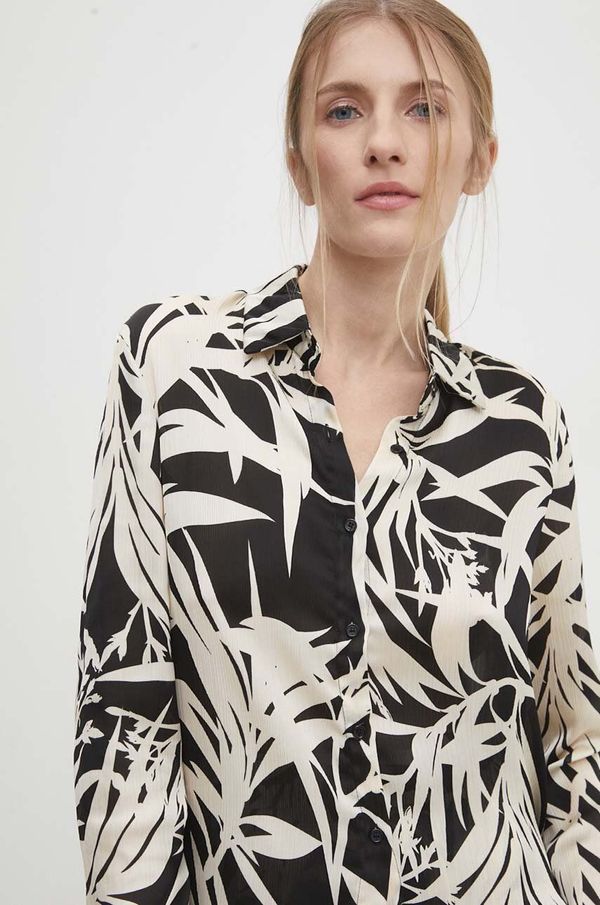 Answear Lab Košulja Answear Lab za žene, boja: crna, regular, s klasičnim ovratnikom