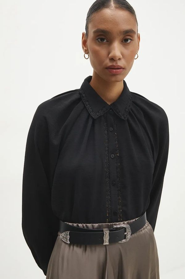 Answear Lab Košulja Answear Lab za žene, boja: crna, regular, s klasičnim ovratnikom