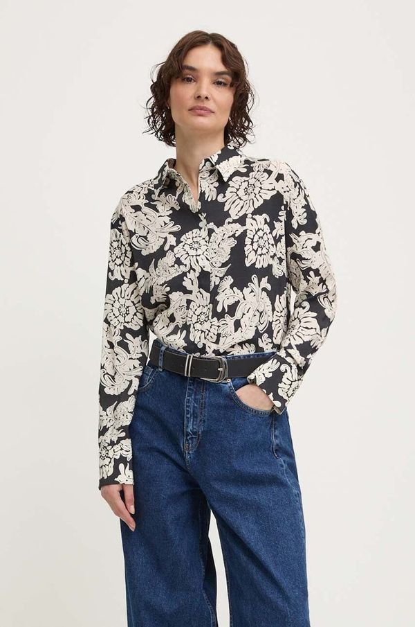 Answear Lab Košulja Answear Lab za žene, boja: crna, regular, s klasičnim ovratnikom