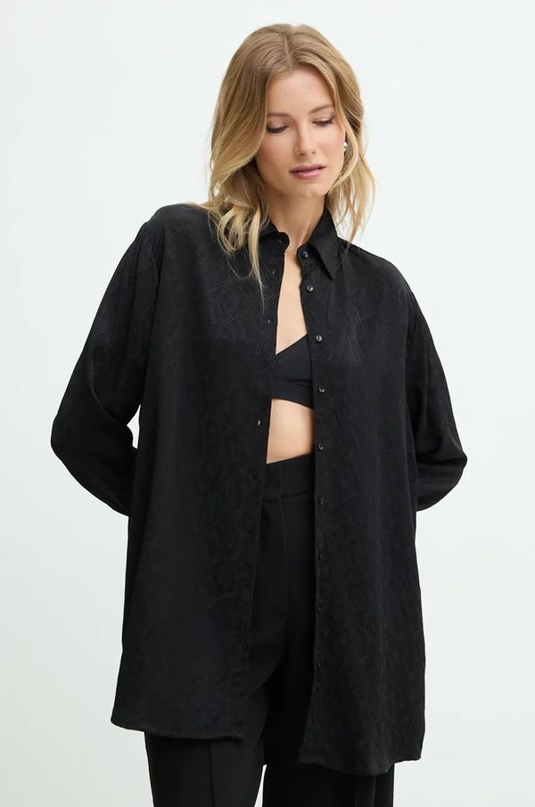 Answear Lab Košulja Answear Lab za žene, boja: crna, regular, s klasičnim ovratnikom