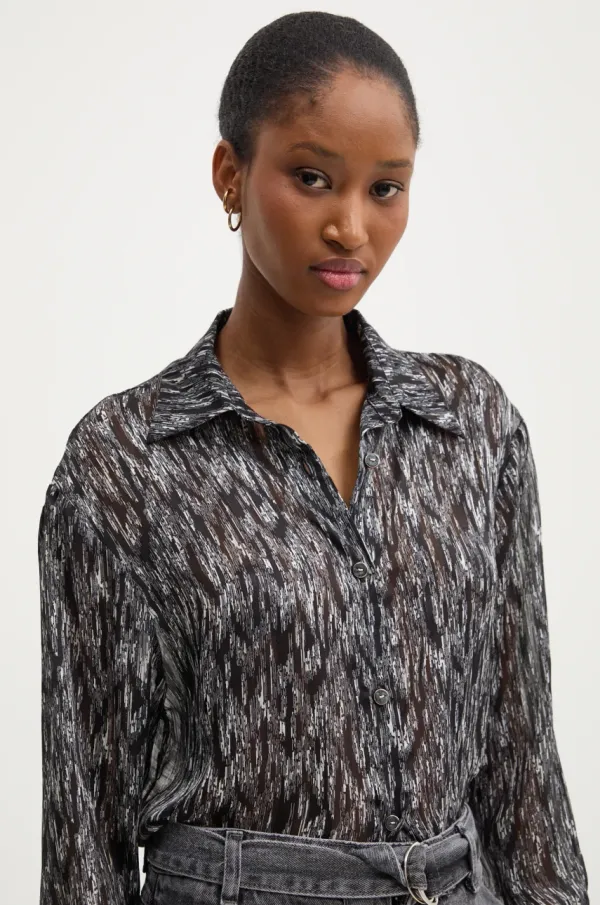 Answear Lab Košulja Answear Lab za žene, boja: crna, regular, s klasičnim ovratnikom