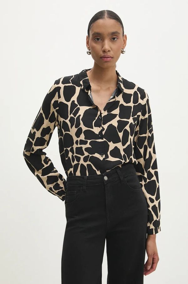 Answear Lab Košulja Answear Lab za žene, boja: crna, regular, s klasičnim ovratnikom