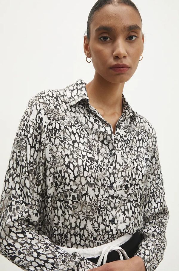 Answear Lab Košulja Answear Lab za žene, boja: crna, regular, s klasičnim ovratnikom