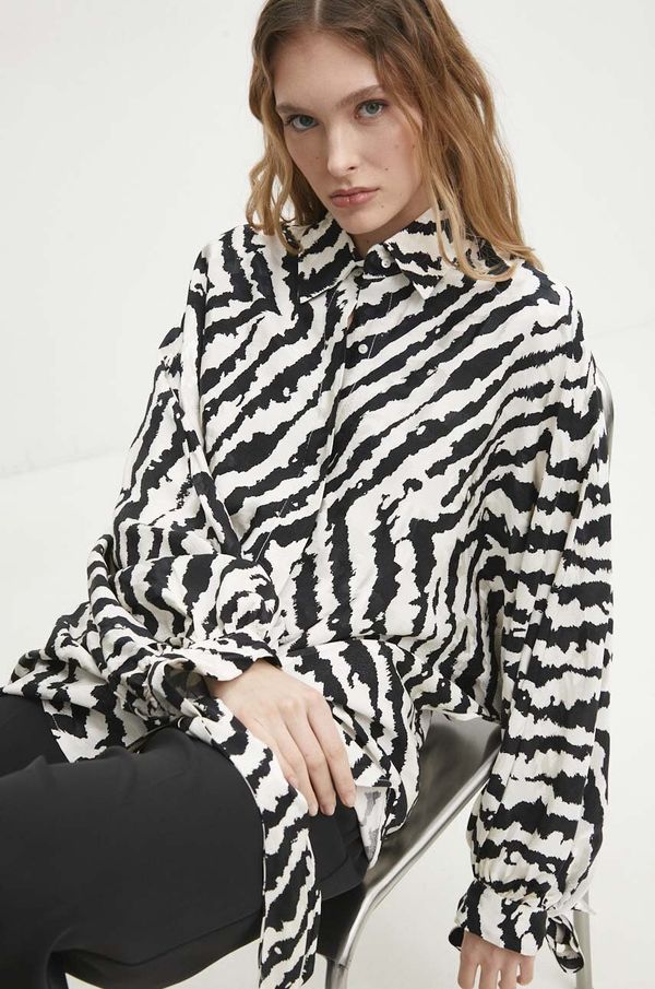 Answear Lab Košulja Answear Lab za žene, boja: crna, relaxed, s klasičnim ovratnikom