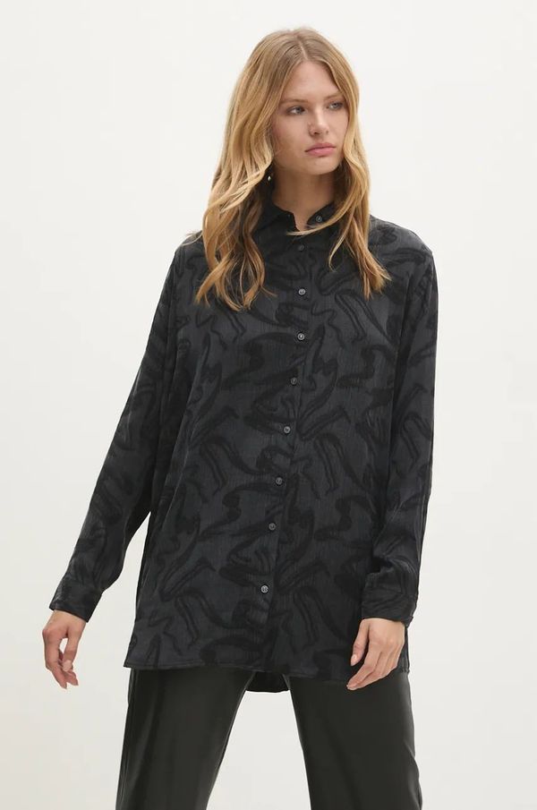 Answear Lab Košulja Answear Lab za žene, boja: crna, relaxed, s klasičnim ovratnikom