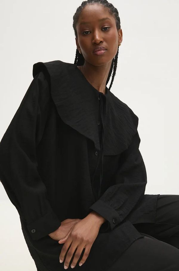 Answear Lab Košulja Answear Lab za žene, boja: crna, relaxed, s klasičnim ovratnikom