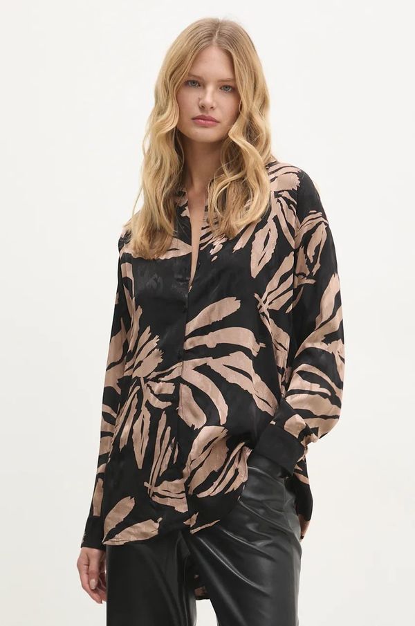 Answear Lab Košulja Answear Lab za žene, boja: crna, relaxed, s klasičnim ovratnikom