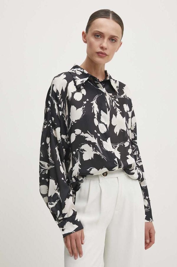 Answear Lab Košulja Answear Lab za žene, boja: crna, relaxed, s klasičnim ovratnikom