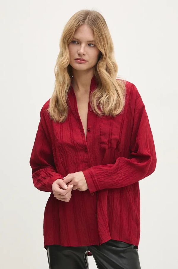 Answear Lab Košulja Answear Lab za žene, boja: crvena, relaxed, s klasičnim ovratnikom