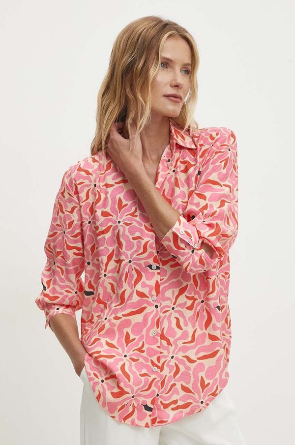 Answear Lab Košulja Answear Lab za žene, boja: ružičasta, regular, s klasičnim ovratnikom