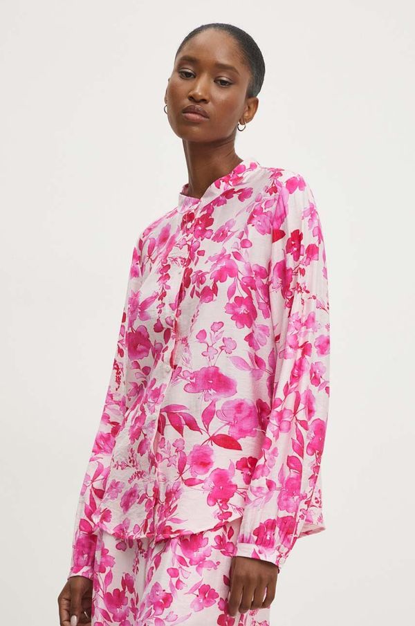 Answear Lab Košulja Answear Lab za žene, boja: ružičasta, regular, s ruskim ovratnikom