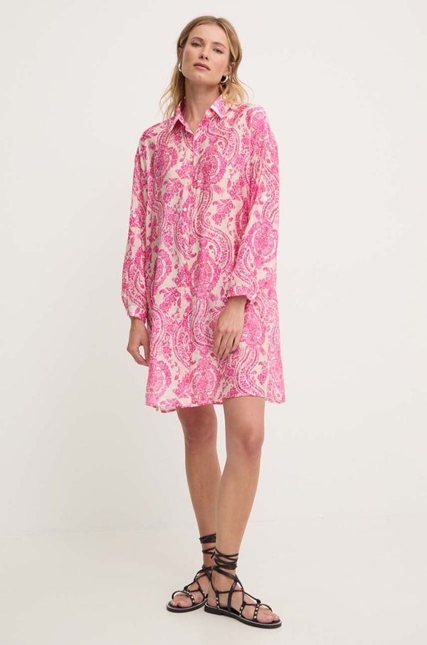 Answear Lab Košulja Answear Lab za žene, boja: ružičasta, relaxed, s klasičnim ovratnikom