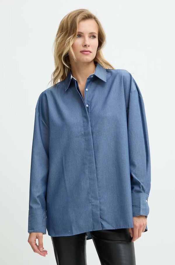 Answear Lab Košulja Answear Lab za žene, boja: tamno plava, relaxed, s klasičnim ovratnikom