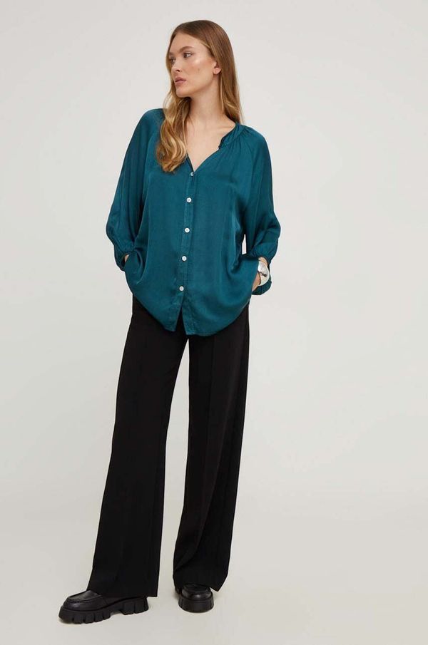 Answear Lab Košulja Answear Lab za žene, boja: tirkizna, regular