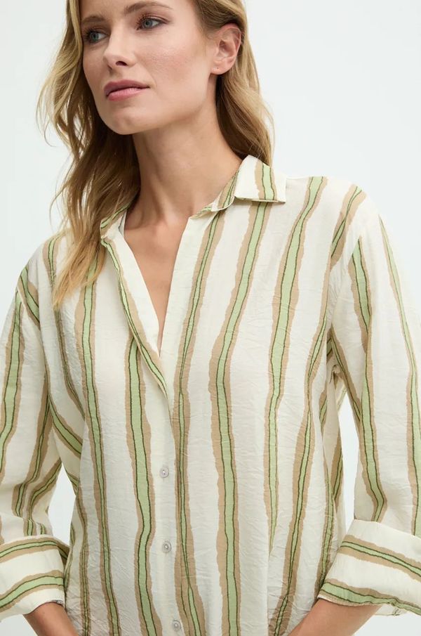 Answear Lab Košulja Answear Lab za žene, boja: zelena, relaxed, s klasičnim ovratnikom