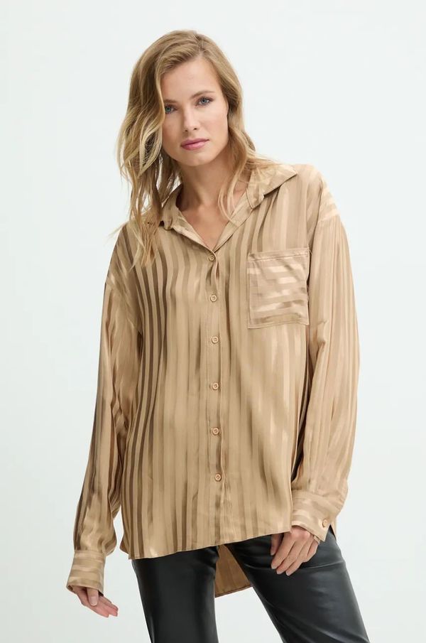 Answear Lab Košulja Answear Lab za žene, boja: zlatna, relaxed, s klasičnim ovratnikom
