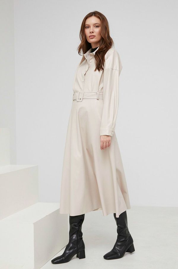 Answear Lab Košulja Answear Lab ženska, boja: bež, relaxed, s klasičnim ovratnikom