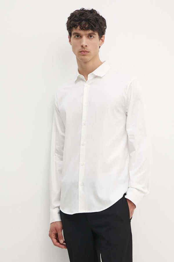 Armani Exchange Košulja Armani Exchange za muškarce, boja: bež, regular, s klasičnim ovratnikom, 6DZCL6 ZN10Z