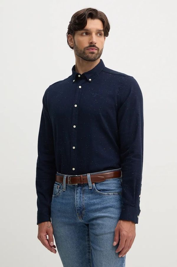 Barbour Košulja Barbour za muškarce, boja: tamno plava, slim, s button-down ovratnikom, MSH5518