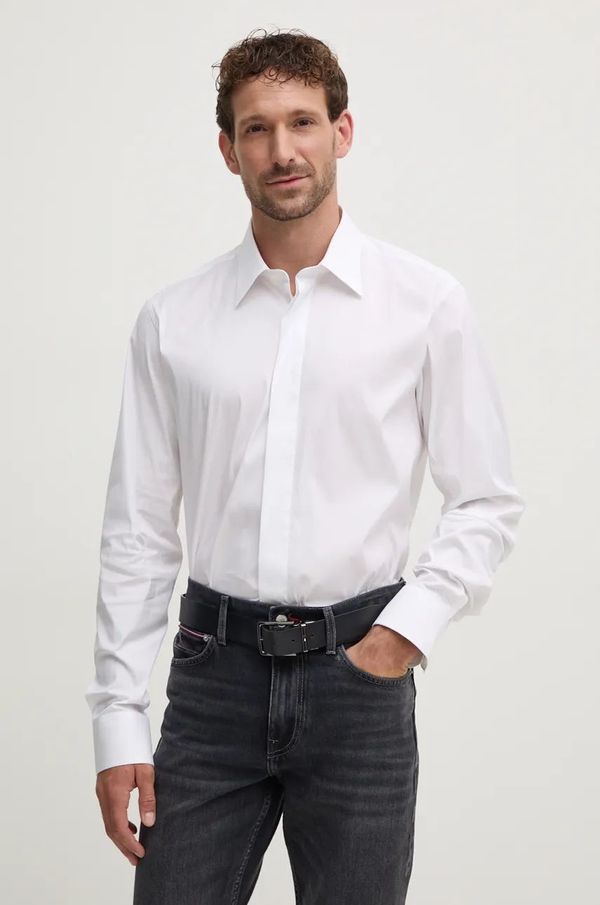 Boss Košulja BOSS za muškarce, boja: bijela, regular, s klasičnim ovratnikom, 50527631