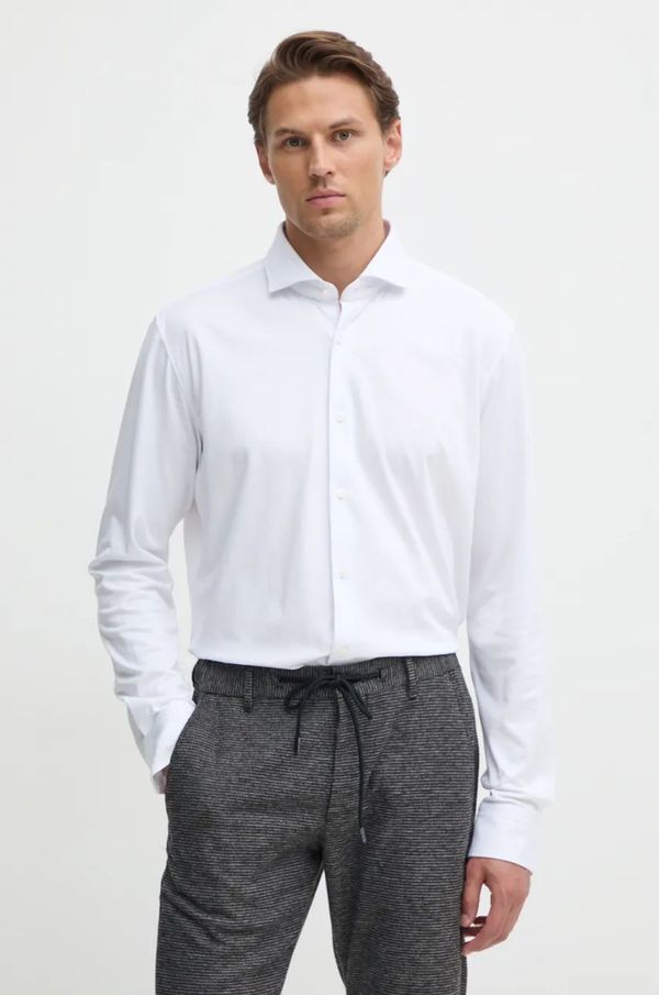 Boss Košulja BOSS za muškarce, boja: bijela, regular, s talijanskim ovratnikom, 50473313