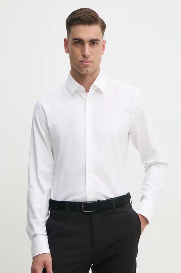 Boss Košulja BOSS za muškarce, boja: bijela, slim, s klasičnim ovratnikom, 50490934
