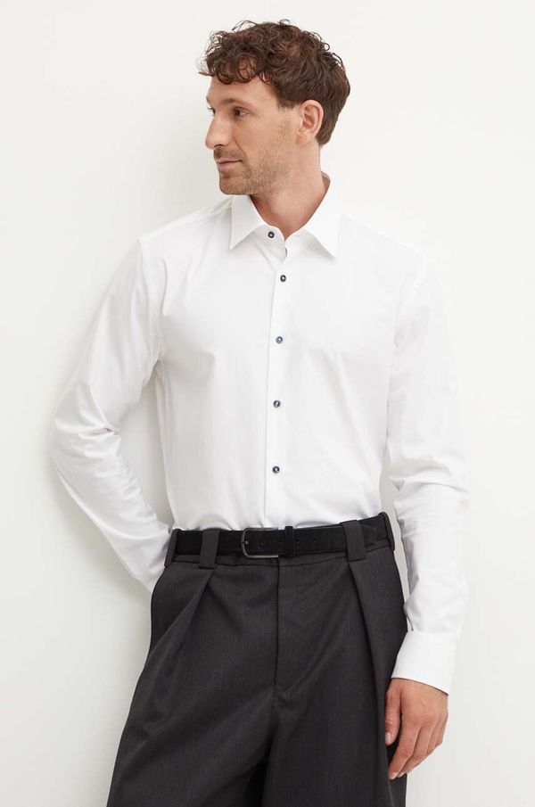 Boss Košulja BOSS za muškarce, boja: bijela, slim, s klasičnim ovratnikom, 50519867