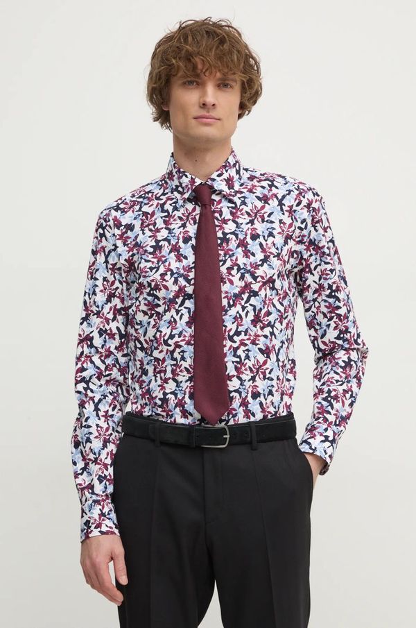 Boss Košulja BOSS za muškarce, boja: bijela, slim, s klasičnim ovratnikom, 50537989