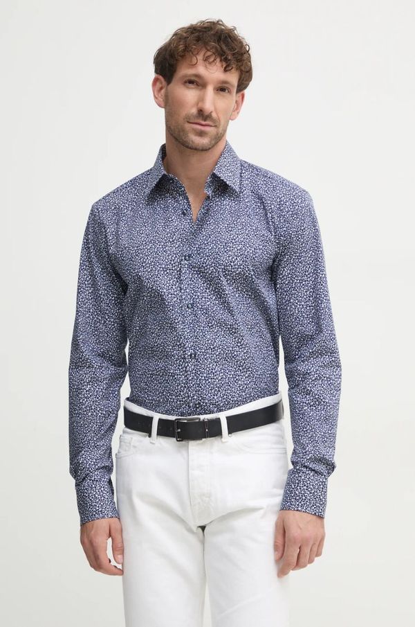 Boss Košulja BOSS za muškarce, boja: tamno plava, regular, s klasičnim ovratnikom, 50533021