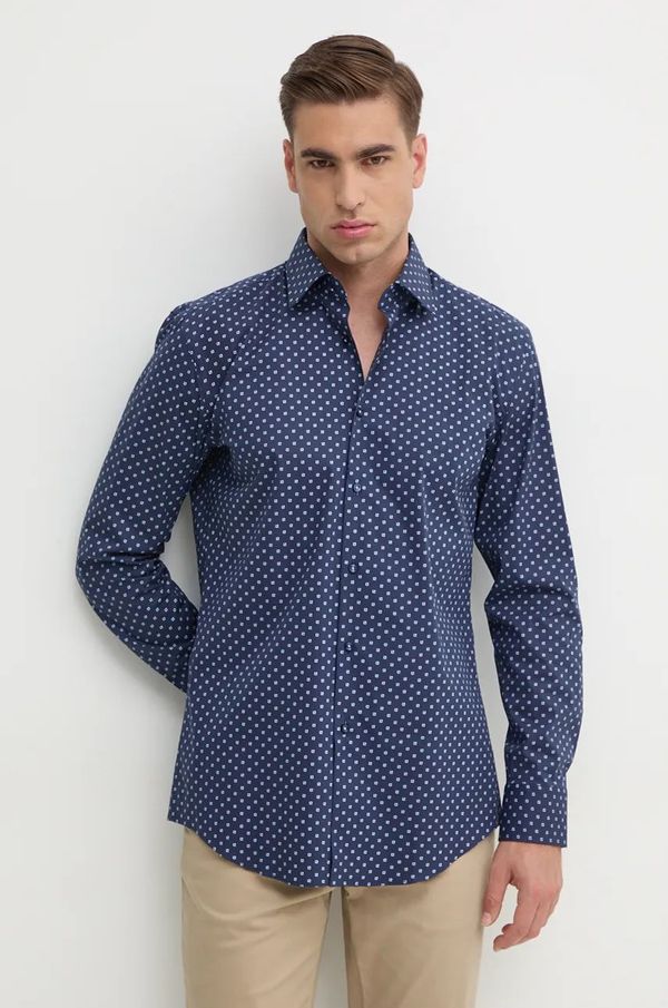 Boss Košulja BOSS za muškarce, boja: tamno plava, slim, s klasičnim ovratnikom, 50527217