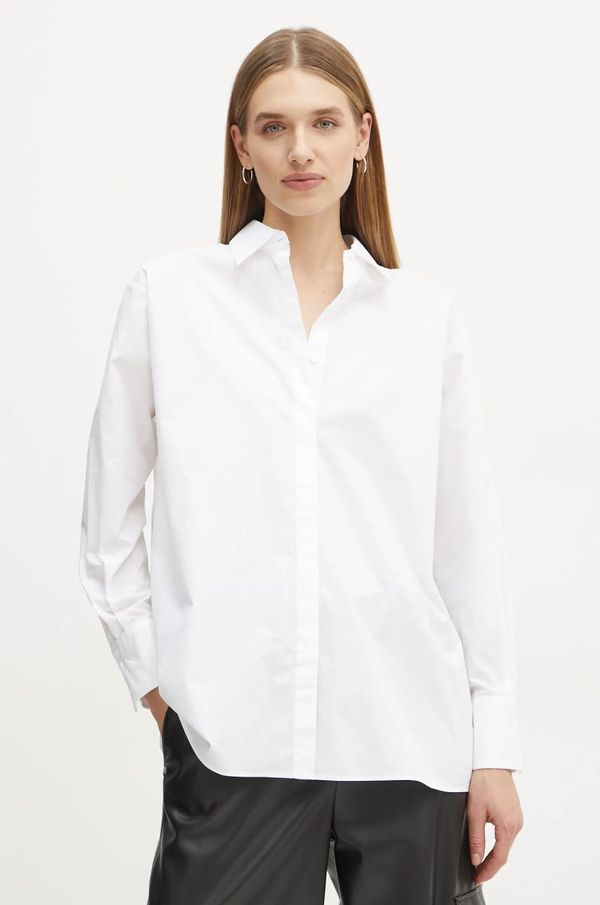 Boss Košulja BOSS za žene, boja: bijela, regular, s klasičnim ovratnikom, 50530339