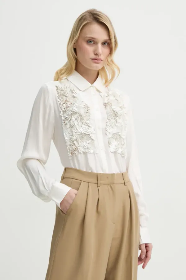 Bruuns Bazaar Košulja Bruuns Bazaar za žene, boja: bež, regular, s klasičnim ovratnikom, BBW4374