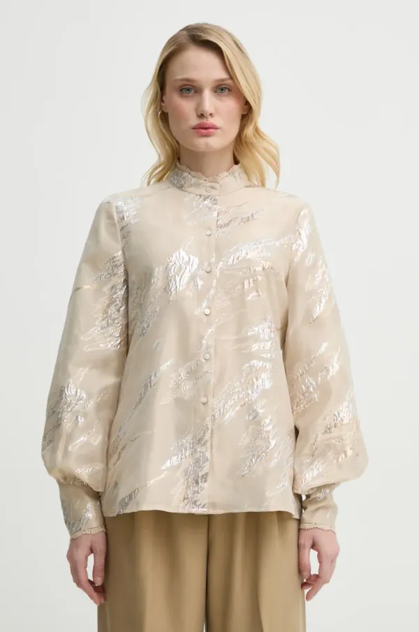 Bruuns Bazaar Košulja Bruuns Bazaar za žene, boja: bež, regular, s ruskim ovratnikom, BBW4401