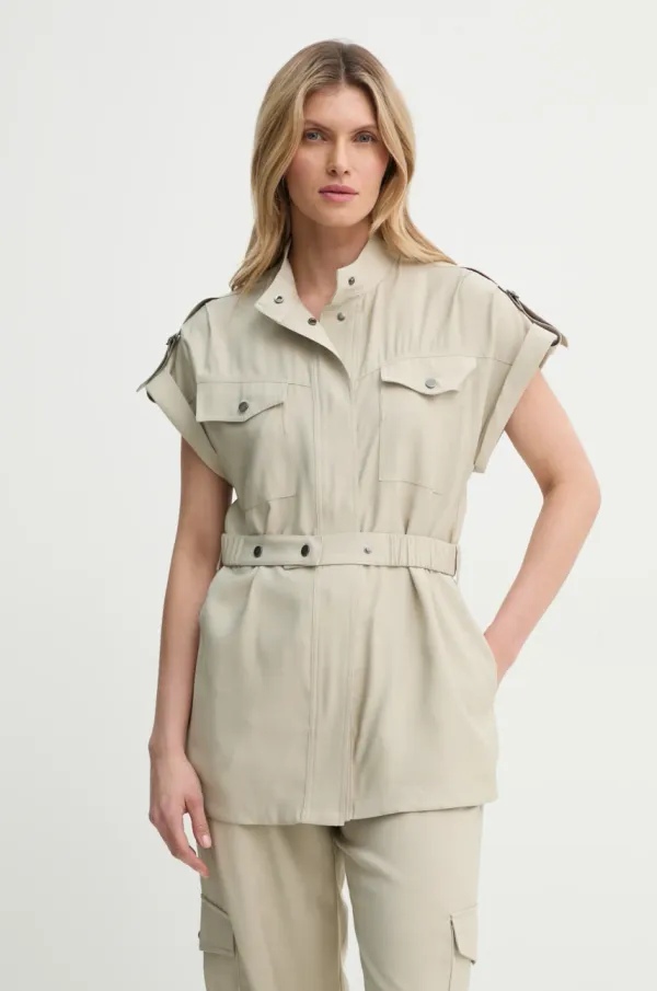 Bruuns Bazaar Košulja Bruuns Bazaar za žene, boja: bež, relaxed, s ruskim ovratnikom, BBW4339