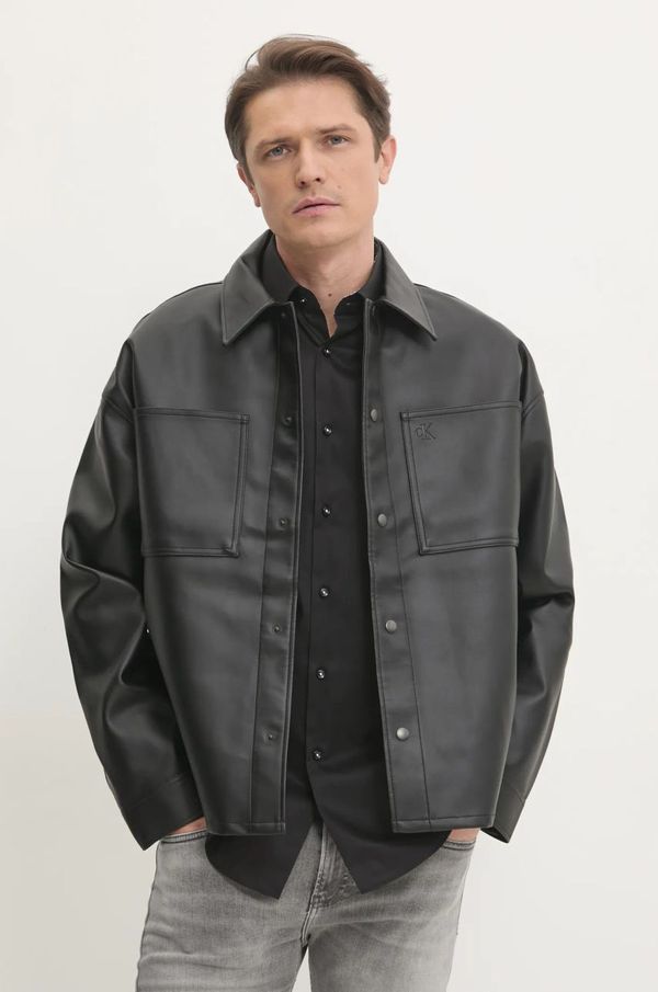 Calvin Klein Jeans Košulja Calvin Klein Jeans za muškarce, boja: crna, relaxed, J30J326731