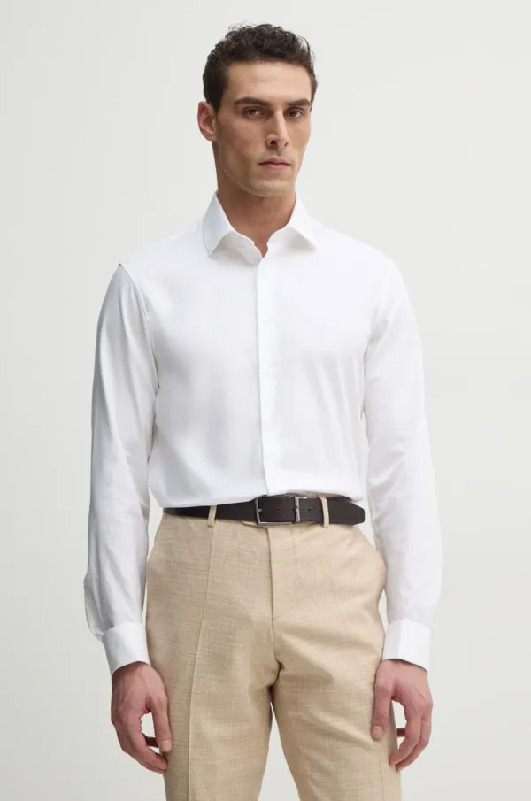 Calvin Klein Košulja Calvin Klein za muškarce, boja: bijela, regular, s talijanskim ovratnikom, K10K107889