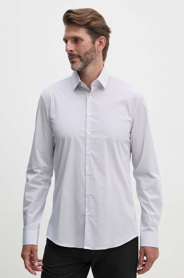 Calvin Klein Košulja Calvin Klein za muškarce, boja: bijela, slim, s klasičnim ovratnikom, K10K114023