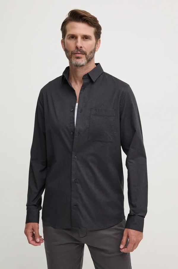 Calvin Klein Košulja Calvin Klein za muškarce, boja: siva, regular, s klasičnim ovratnikom, K10K113621